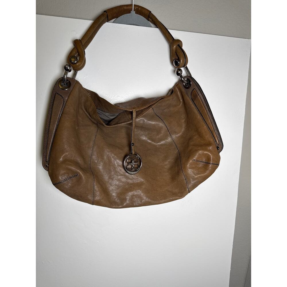 BCBG Max Azria E/W Hobo NWT Smoke Brown Leather Slouchy Shoulder Bag Purse
